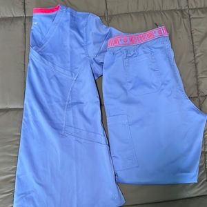 Med Couture ceil blue scrub set